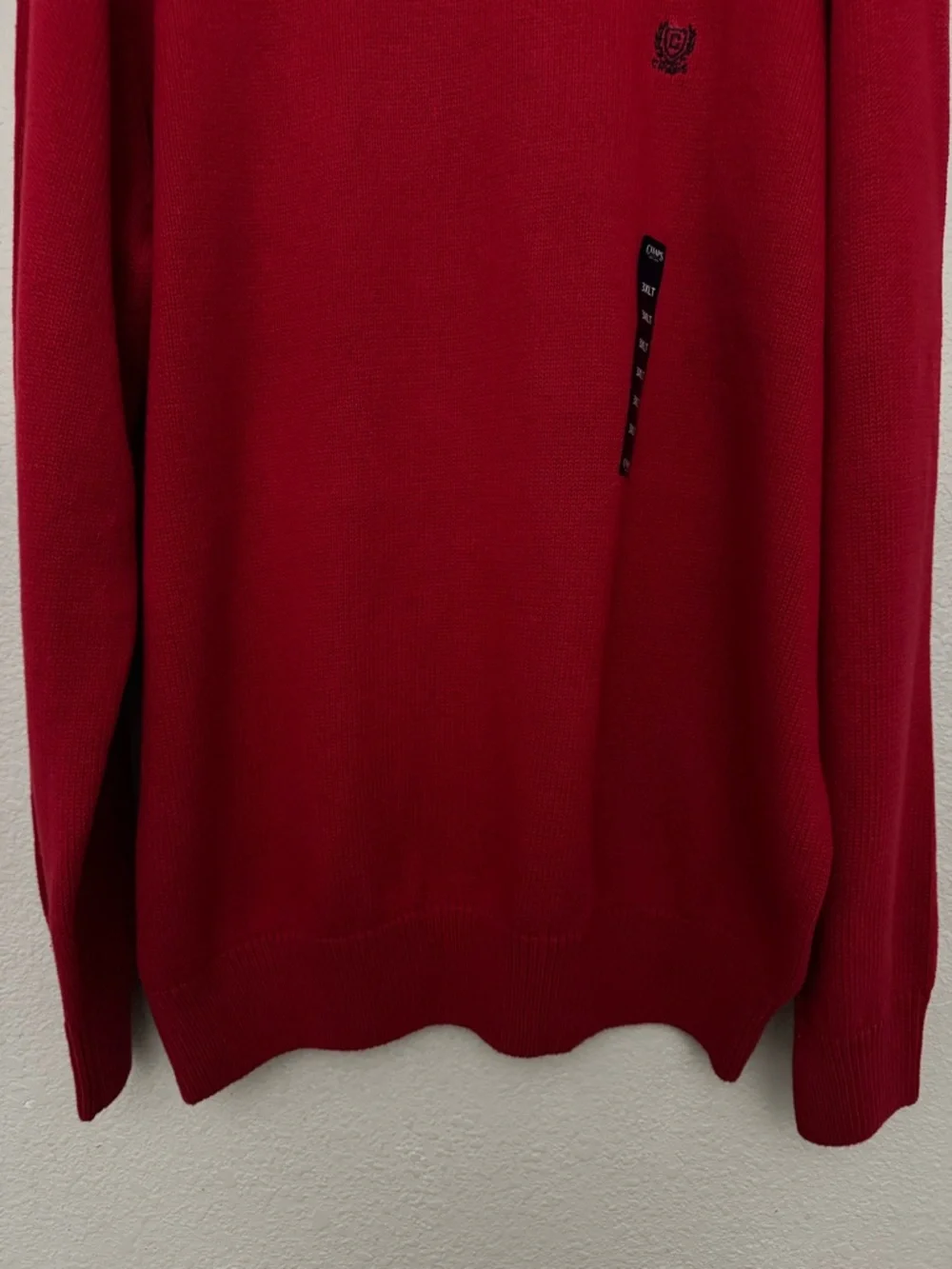 NWT Chaps Sweater Red Pullover Crewneck Mens Big & Tall Size 3XLT Cotton Classic